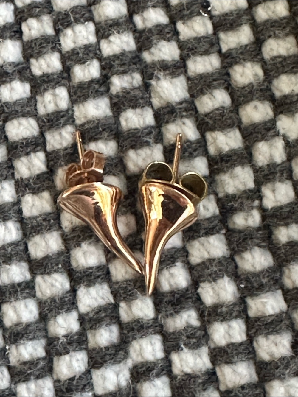 Gold-Floral Horn Stud Earrings - Women Jewelry